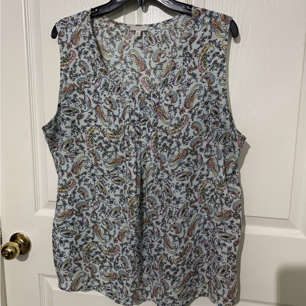 Talbots Multicolor Paisley Sleeveless Blouse